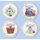 Игривый щенок Набор для вышивания подставок MCG TEXTILES