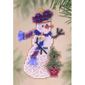 Снеговик с ёлочкой Набор для вышивания бисером MILL HILL