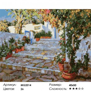 Крымский двор Раскраска по номерам акриловыми красками на холсте Menglei