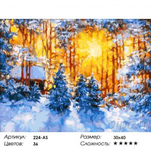 Сложность и количество красок Февраль Раскраска картина по номерам на холсте 224-AS