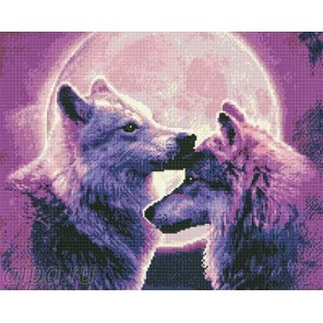  Волки под луной Алмазная мозаика на подрамнике GF1946