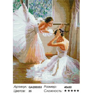Сложность и количество цветов Балерины Алмазная мозаика на подрамнике QA200353