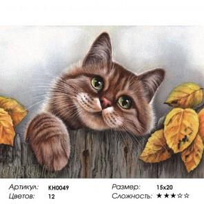  Мяу Раскраска мини по номерам KH0049