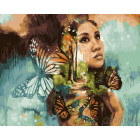  Девушка и бабочки Раскраска картина по номерам на холсте ZX 20875