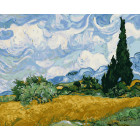  Пшеничное поле с кипарисами. Ван Гог Раскраска картина по номерам на холсте ZX 20889