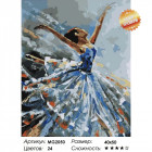Количество цветов и сложность Балерина в голубом Раскраска картина по номерам на холсте MG2050