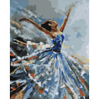  Балерина в голубом Раскраска картина по номерам на холсте MG2050