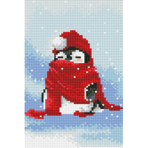  Пингвин в снегу Алмазная мозаика на подрамнике LC001