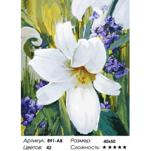  Лилия Раскраска картина по номерам на холсте Белоснежка 891-AB