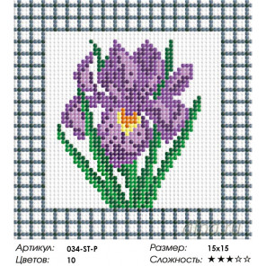  Фиолетовый ирис Алмазная вышивка мозаика Белоснежка 034-ST-P