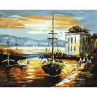  Рыбацкий баркас Раскраска картина по номерам на холсте Белоснежка 306-CG-C