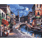  Ночная Венеция Раскраска картина по номерам на холсте Белоснежка 350-CG