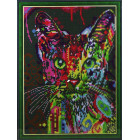 Схема выкладки Кошка поп-арт Алмазная мозаика на подрамнике