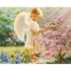 Ангел с птичкой Алмазная мозаика на подрамнике LG097