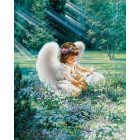  Ангелок с кроликом Алмазная мозаика на подрамнике LG099