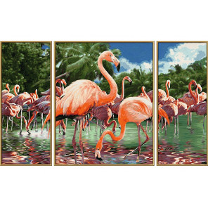 Внешний вид коробки - упаковки Фламинго Триптих Раскраска по номерам Schipper (Германия) 9260782