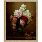 N118 Натюрморт с розами Раскраска картина по номерам на холсте