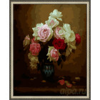 N143 Натюрморт с розами Раскраска картина по номерам на холсте