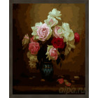 N181 Натюрморт с розами Раскраска картина по номерам на холсте
