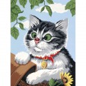 Любопытный котенок 91311 Раскраска по номерам Dimensions 