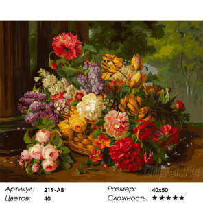 Сложность и количество красок В дар флоре Раскраска картина по номерам на холсте Белоснежка 219-AB