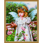  Ангелок и бабочка Алмазная вышивка мозаика на подрамнике  EW10041