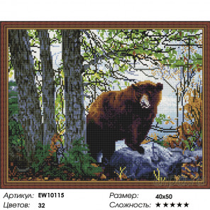  Медведь в лесу Алмазная вышивка мозаика на подрамнике  EW10115