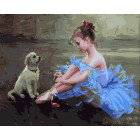  Маленькая балерина Раскраска картина по номерам на холсте KH0191