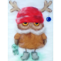 Сова в шапке Картина из шерсти Toyzy
