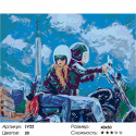 Пара на мотоцикле Раскраска картина по номерам на холсте