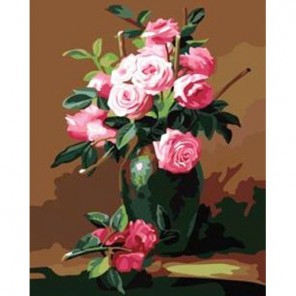 Розы в вазе Раскраска по номерам акриловыми красками на холсте Menglei