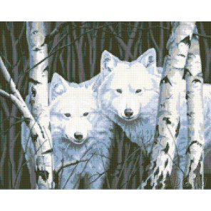 Схема Белые волки Алмазная вышивка мозаика DI-W330