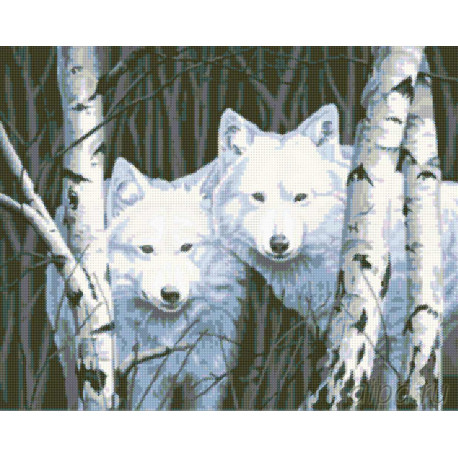  Белые волки Алмазная вышивка мозаика DI-W330