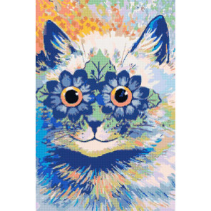 Схема Цветочный кот Алмазная вышивка мозаика DI-A105