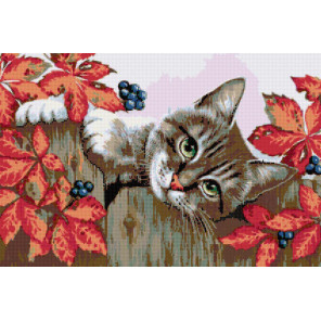  Осенний котик Алмазная вышивка мозаика DI-A127