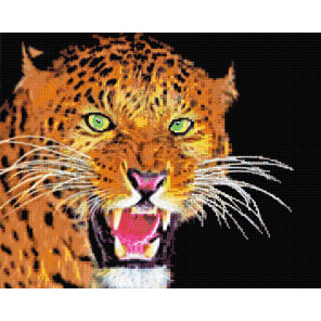 Схема Яростный леопард Алмазная вышивка мозаика DI-A421