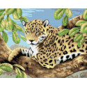 Тревожный леопард Алмазная вышивка мозаика