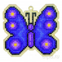 Бабочка Неон Алмазная мозаика подвеска Гранни Wood