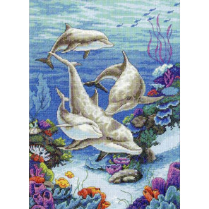 Семья дельфинов 03830 Набор для вышивания Dimensions ( Дименшенс )