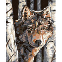 Волк в лесу Алмазная вышивка мозаика