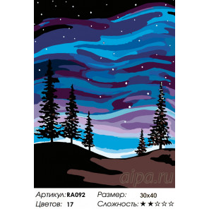 Количество цветов и сложность Ночь в лесу Раскраска по номерам на холсте Живопись по номерам RA092