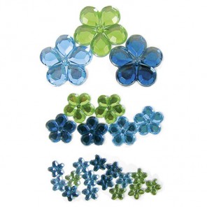 Цветы сине-зеленые 207 Стразы набор Decopatch