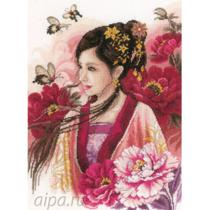  Asian lady in pink Набор для вышивания LanArte PN-0170199