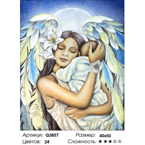  Ангел с младенцем Раскраска картина по номерам на холсте Q3857