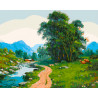  Дорога по берегу реки Раскраска картина по номерам на холсте ZX 21203