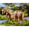  Лошадь с жеребенком Алмазная мозаика на подрамнике Painting Diamond GF1877