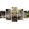  Рёв леопарда Модульная картина по номерам на холсте с подрамником WX1015