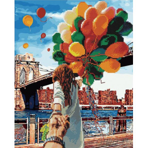 Следуй за мной, Бруклинский мост Алмазная картина-раскраска