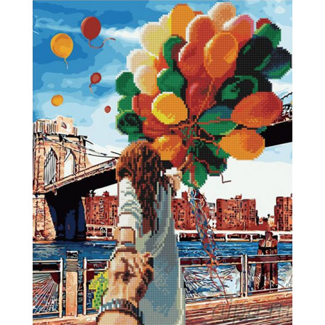 Следуй за мной, Бруклинский мост Алмазная картина-раскраска