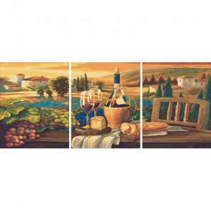  Виноградники Тосканы Триптих Раскраска картина по номерам на холсте PX5210